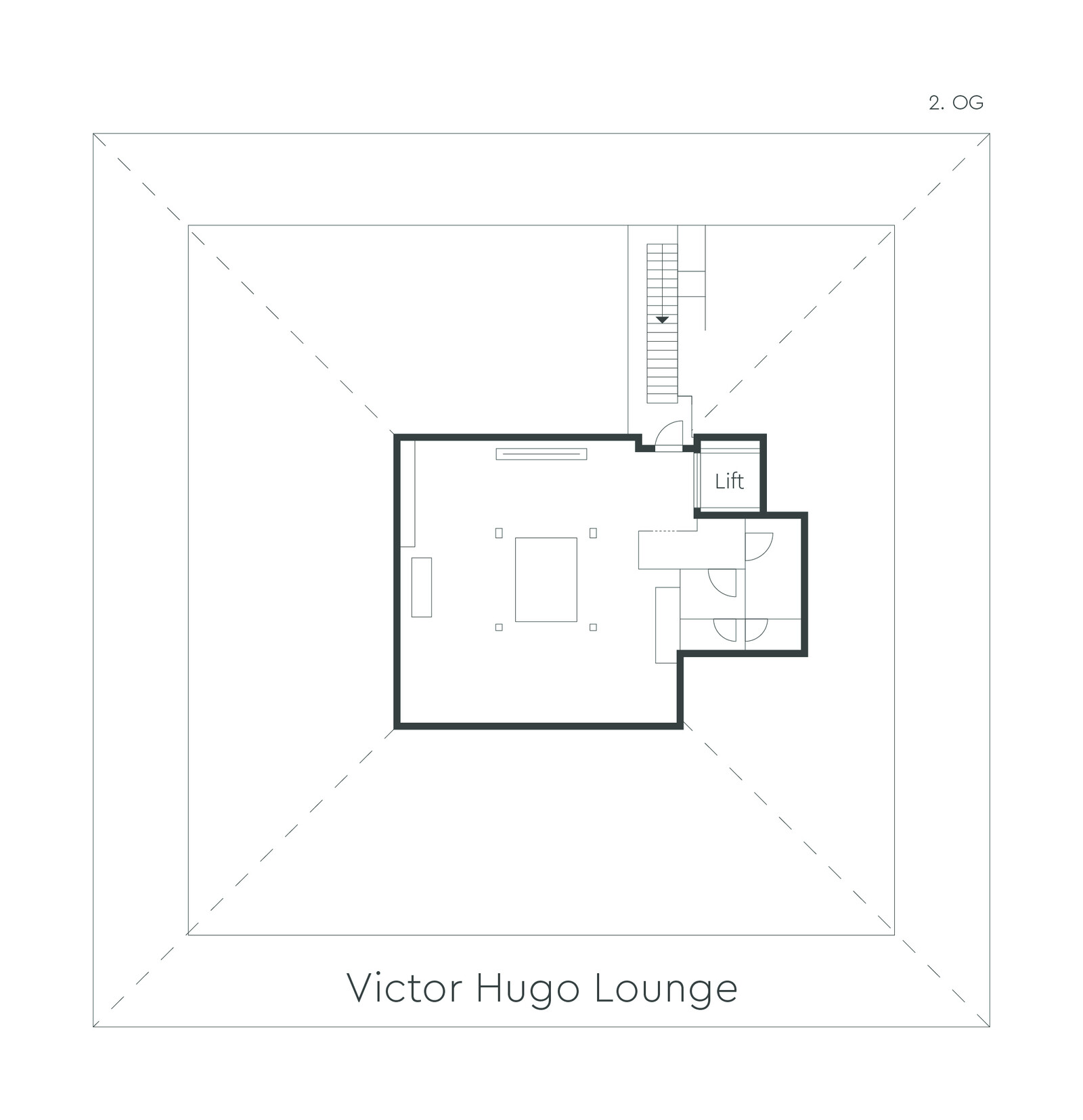 Grundriss der Victor Hugo Lounge im Kursaal